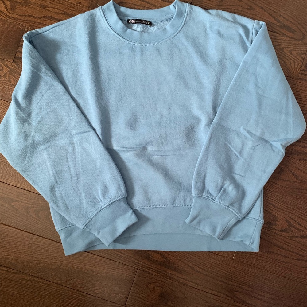 Zara Sky Blue Crewneck Sweater